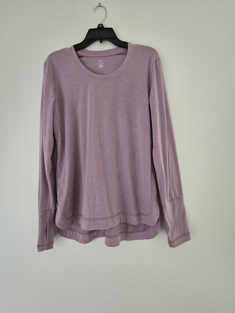 Soft Lavender Layered-Hem Long Sleeve Tee